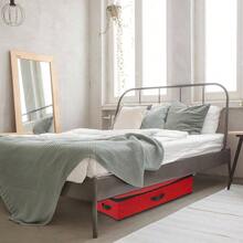 Caja de Almacenamiento de Papel de Regalo, 2 Bolsillos Interiores para Cintas de Regalo, Navidad, cumpleaos, Rojo/Negro, 1 Unidad - Rojo y black - Ver 3