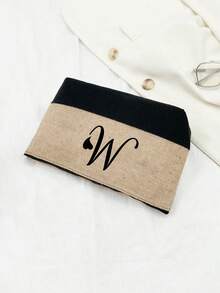 1件装个性化字母拼接女士手提包/化妆包/教师节礼物/可重复使用手提袋/女士极简大容量旅行化妆包/多功能便携女士礼物/情人节/圣诞节礼物/化妆包/旅行必备 - 彩色 - 查看 8