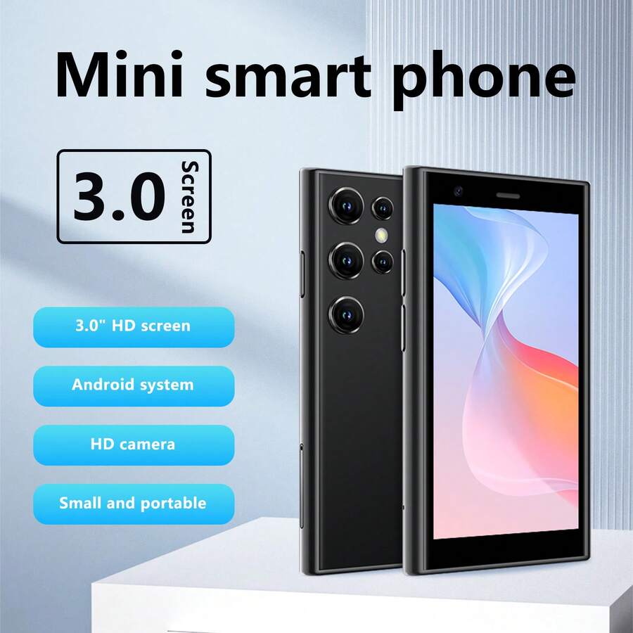 [Black Smartphone] Christmas Pocket Treasure 3G Mini Phone, Lightweight, 1000mAh, 2MP Front + 5MP Rear. Download Apps Via Wifi. Best Gift For Student, 3.0in Small Screen Phone. With Phone Case & Screen Protector. Complimentary Pink / Blue Mini Fan. - 淺粉紅色 - 查看 1