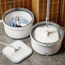 1 Set, New Sewage Separation Hands-Free Mop With Rotating Head And A Bucket, Fiber Cloth Lazy Mopping Artifact, Cleaning And Separating Dust, Hair And Sewage, Rotating Mop - 一個水桶 + 五個刷頭 - 查看 7