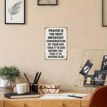 CIFbuy 1PC Vintage Tin Sign 2D Flat Wall Art 8x12 Inches, Prayer Is The Most Important Conversation Quote Inspirational Metal Plaque, M - Nhiều màu - Xem 9