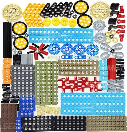 SEEMEY 184PCS Juego De Engranajes Y Ejes Para Piezas De Technic Compatibles Con Las Piezas De  Technic, Paquete De Surtido De Engranajes DIY ((Liftarm, Pins, Axles, Connectors)) Para El Juego De Bloques De ConstruccióN Technic(Color Aleatorio)