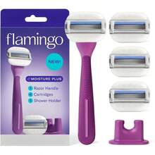 Moisture Plus Women's Set - Handle, 4 Blade Refills, Shower Holder - Fig - inicial - Ver 1