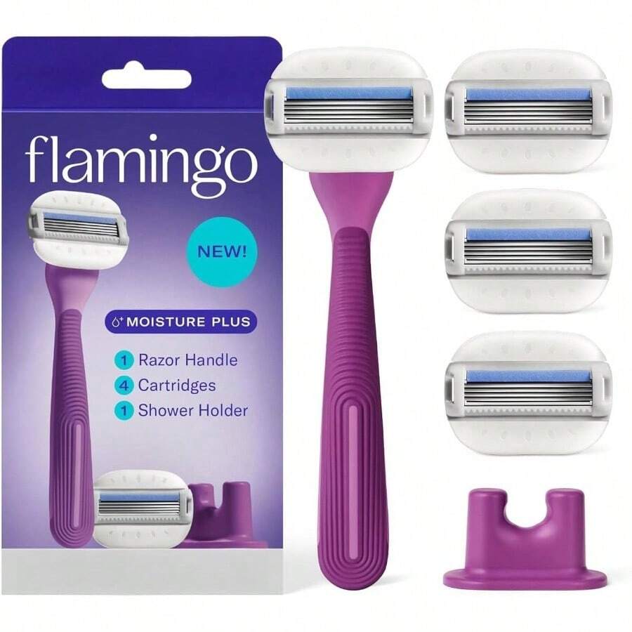 Moisture Plus Women's Set - Handle, 4 Blade Refills, Shower Holder - Fig - inicial - Ver 1
