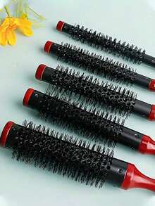1pc Nylon Curling Iron Salon Styling Roller Brush, Home Round Comb, Women Hair Brush, Straight & Curly Hair Dual-Use - Multicolor - View 3