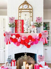 2pcs Shiny Sequin Bow, Pink Shiny Bow, Suitable For Gift Wrapping, Christmas, Wedding, Valentine's Day Decoration, Indoor Decoration, Bouquet Packaging, Party Supplies, Valentine's Day Decoration, Valentine's Day Gift, Restaurant Decoration, Hotel Decoration, Bedroom Decoration, Living Room Decoration - Pink - View 4