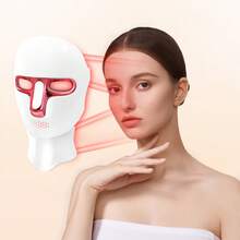 Aedwdpe With 7-Color-LED Skin Care Mask, USB Charging, Strong Strap Design, Suitable For Facial Skin Care - Suitable For The Skin Used, Girls' Birthdays, Holiday Gifts, Exquisite Packaging - Đỏ - Xem 5