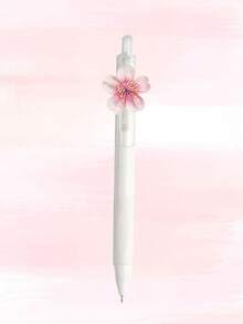 قلم جل شفاف ملون بزهور الكرز خماسية البتلات من الراتنج، أسود 0.5 ملم، أنيق وجميل للتوقيع، قلم إبرة، مناسب للدفاتر والقرطاسية والواجبات المنزلية والرسم وطلاب الفن - الأسود - مشاهدة 7