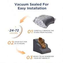 ASRampa Curva Gris para Perros Y Gatos Pequeños 43 Cm de Alto 3 Escalones para Sofa Y Silla Escalera para Gatos Antideslizante Y Equilibrada. - grisoscuro - Ver 6