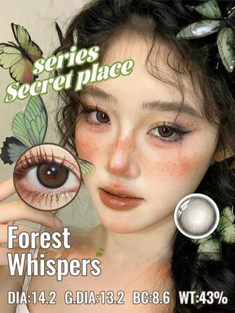 1 Pair Of Forest Whispers Contact Lenses, Daily Disposable, Clear And Bright, High Water Content, Enlarges The Eyes 14.2mm(Because Everyone's Pupil Color Is Different, The Effect On Each Person's Eyes Will Be Slightly Different)