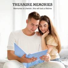 WSXC Embroidered Wedding Guest Book-The Perfect Polaroid Guest Book For Wedding Receptions Birthdays Baby Showers Special Events With 3 Photo Corner Stickers Sky Blue - Bầu trời xanh - Xem 3