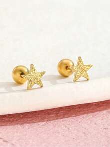 1 Pair Delicate Small Heart Shaped Stud Earrings, Fashion Jewelry For Daily Wear - Multicolor - View 2