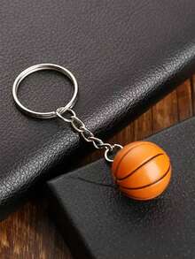 Basketball Shaped Creative Bag Charm Keychain Keychain Accessories - Brown - View 4