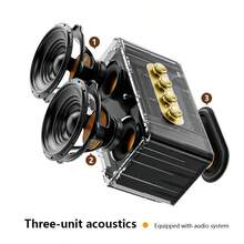 Portable Bluetooth Speaker, Portable Bluetooth Karaoke Speaker, Bluetooth Speaker, Bluetooth 5.4 Version, 10m Stable Connection, 8 Hours Playtime, TWS & USB One-Cable Function, 10W*2 Output Power, Classic Retro Saxophone Buttons, Support Bluetooth Connection/TYPE-C To USB Drive Playback/AUX Input, Compatible With Computers, Tablets, Apple And Android Devices, Suitable For Outdoor/Home/Travel/Party/Family/Ramadan/Birthday Gifts