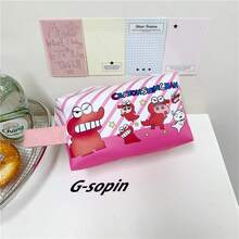 CRAYON SHINCHAN 1 hộp đựng bút chì màu in họa tiết hoạt hình dễ thương Crayon Shin-Chan, túi xách, túi đựng đồ trang điểm di động khi đi làm, túi đựng đồ dùng học tập dung tích lớn - Nhiều màu - Xem 5