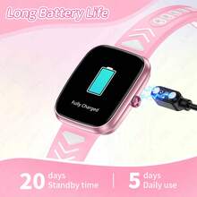 LIGE新款儿童智能手表，1.75英寸高清方形大屏幕，内置多种趣味益智游戏、高清摄像头、视频和音乐播放器、有声读物、学习卡片、闹钟提醒，防水设计，是送给男孩女孩的生日礼物。 - 1 Set - 查看 8