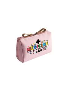 1pc Portable Pill Case, Compact Pill Organizer And First Aid Kit, Colorful "Medication" Themed Makeup Bag, Ideal For Storing Medicines During Travel, Essential Medical Accessory For Health-Conscious And On-The-Go Individuals - Multicolor - View 15