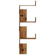 Étagère d'angle vidaXL en bois ancien 45x45x147cm, bois d'ingénierie - Multicolore - Voir 5