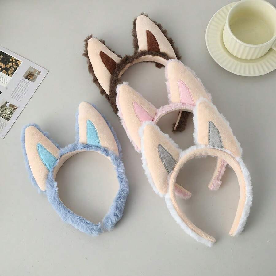恶魔布布毛绒发箍 - 可爱野兽耳朵发箍，配有动物耳朵。调皮怪兽装扮配饰，适合角色扮演。柔软毛绒材质，适合主题派对。完美适用于拍照、奇幻活动、情人节装扮。