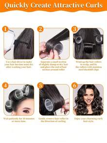 Curling Iron Set, Long Lasting Spiral Hair Curler, Large/Medium/Small Curling Wand Set With 1 Stainless Steel Clips And Storage Bag,Hair Curlers,Curly Hair Brush,Rollers,Curly Hair Products,Curler,Rollers For Hair,Hair Curl,Curly Hair Tools,Hair Roller,Hair,Hair Rollers,Curly Hair,Heatless Curl,Heatless Curls,Hair Curler,Barber,Hair Tools, - Multicolor - View 6