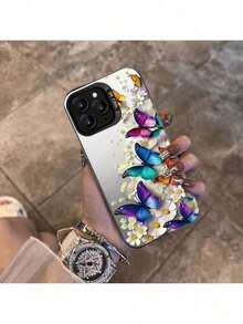 Funda protectora elegante para varios modelos de  con diseño de flor de mariposa y estructura duradera que absorbe los golpes. - Multicolor - Ver 5