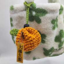 Cute Orange Crochet Coin Purse, Mini Tangerine Shaped Drawstring , Handmade Cotton Small Pouch, Crochet Wallet For Women , Gift Storage For Coins Jewelry Earbuds - 橘色 - 查看 4