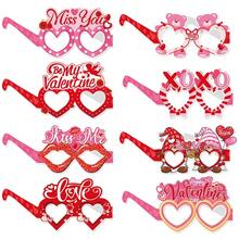 6pcs/8pcs Valentine's Day Party Decoration Glasses; Wedding Decoration Funny Photo Props Valentine's Day Paper Glasses - Multicolor - View 6