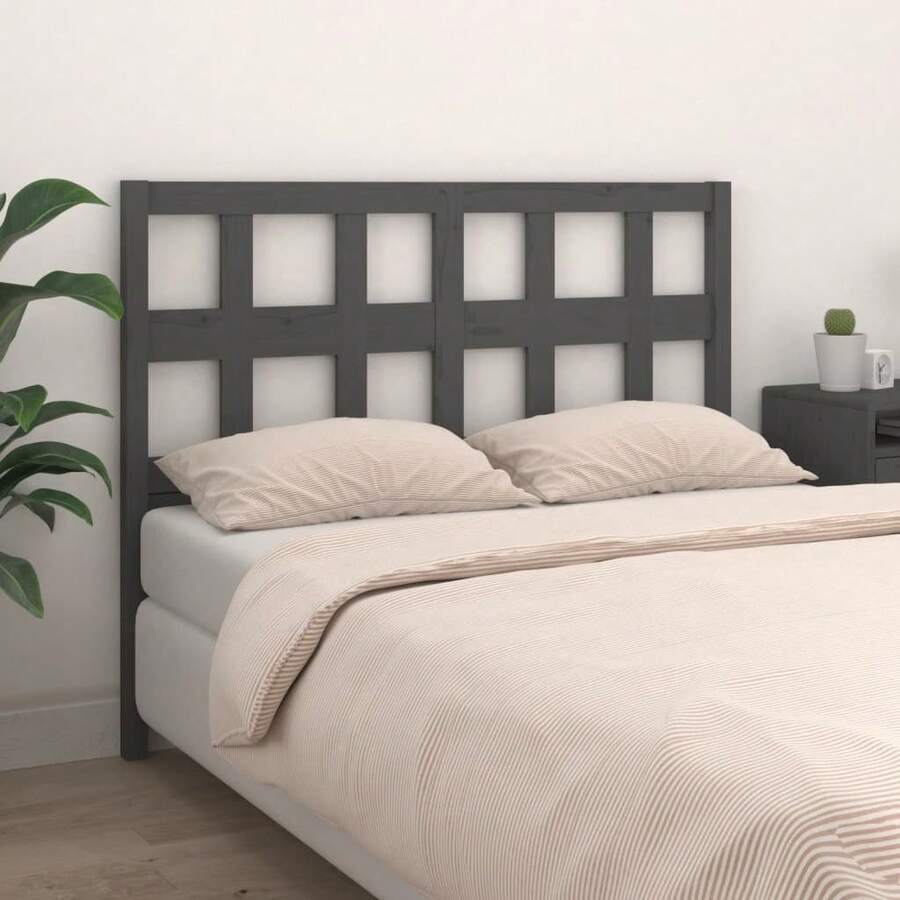Testiera vidaXL grigia 165,5x4x100 cm in legno massello di pino - Multicolore - Visualizzare 1