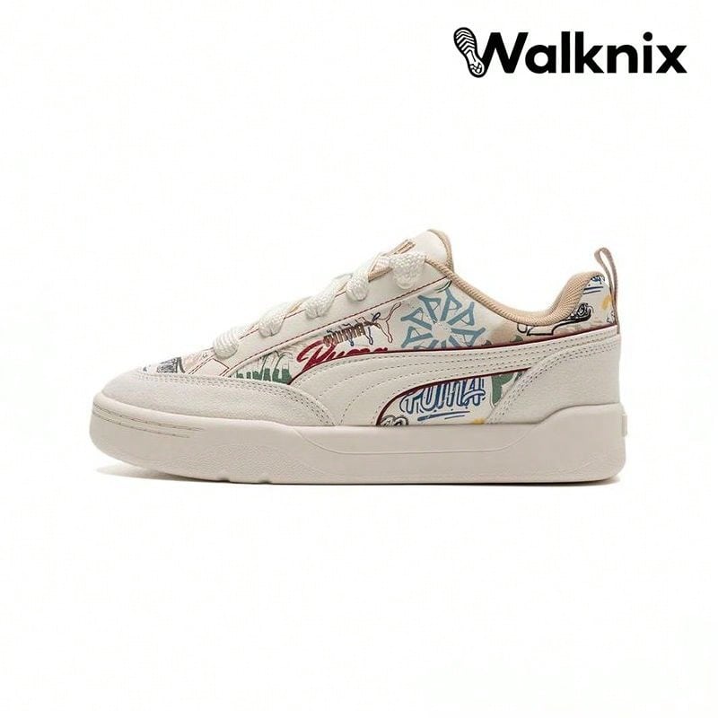 Puma Park Lifestyle Graffiti Fashion Versatile Shock Absorption Durable Low-Top Skate Shoes Beige Sneaker Men 405258-02 - 彩色 - 查看 1