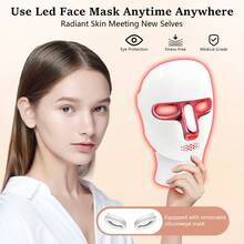 Aedwdpe With 7-Color-LED Skin Care Mask, USB Charging, Strong Strap Design, Suitable For Facial Skin Care - Suitable For The Skin Used, Girls' Birthdays, Holiday Gifts, Exquisite Packaging - Đỏ - Xem 8