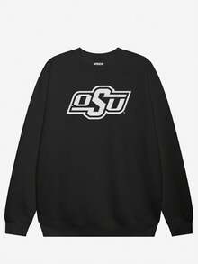 Oklahoma State Cowboys Primary Logo Crew Neck Sweatshirt -1 (2) - 黑色 - 查看 1