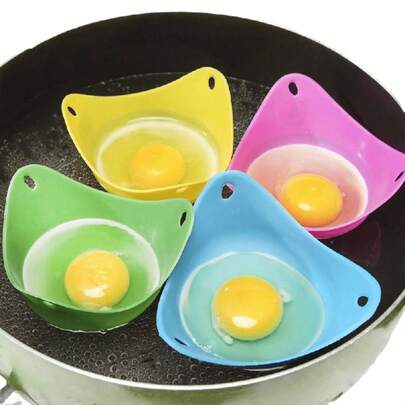 4pcs Silicone Egg Cooker - Kitchen Cooking Tool, 2.55 X 3.54 Inches