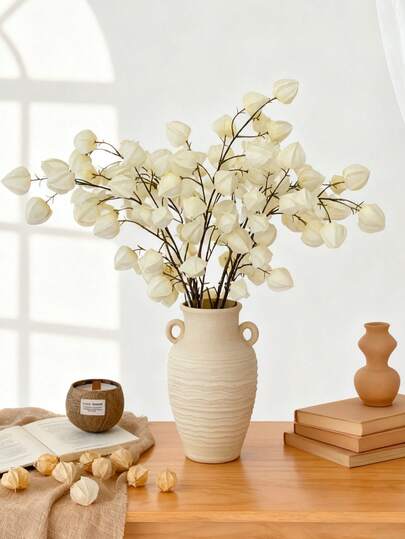 MEHELANY 1Pc Artificial Lantern Fruit Foam Branches, Faux Cape Gooseberry Lantern Flower Bouquet, Orange, PE Material, Artificial Flower, Faux Plant, Outdoor Party Event Festival Birthday Wedding Decoration, Yard Door Home Dining Room Living Room, Home, Wedding Bouquets, Table Centerpieces, Door Decor