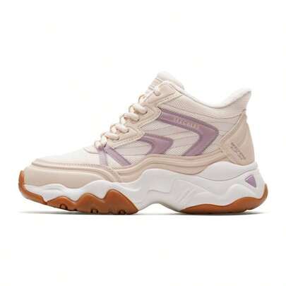 Skechers D'LITES系列女士休闲鞋 时尚中帮系带运动鞋 日常户外运动休闲鞋 169080-PKLV