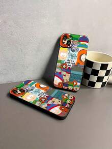 Estuche para teléfono con collage de personajes de South Park Compatible con estuches para teléfonos   17  16 Pro Max  15 Pro Max  13 y  12 Protección contra golpes y caídas Un regalo perfecto para fanáticos de South Park, familiares y amigos y para cumpleaños - Negro - Ver 6