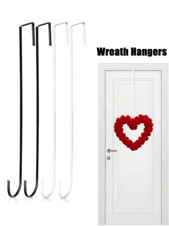 1pc Heavy Duty Iron Wreath Hangers For Front Door - Outdoor Tall Hook Design, Black Holiday Decorations Hooks For Wedding,Party,New Year,Valentine's Day,Sleek Hook Design, Quality Material Craft,Best Long Hooks For Indoor Or Outdoor Home Decor
