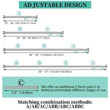 DYHOME Stainless Steel Shower Curtain Rod, Non-Slip And Rustproof, Extendable Shower Curtain Rod Without Drilling, Suitable For Wardrobes, Bathrooms And Balconies - Brushed Nickel - View 4