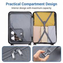 20 24 28 32 Inch Suitcase ABS PC Hard Shell Luggage Carry On Cabin Check In XL Extra Large Lightweight Spinner Wheels TSA Lock 3 Piece Set Travel - Navy Blue - View 10