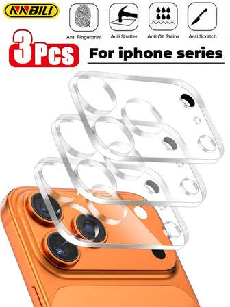 NNBILI 3 Packs Camera Lens Protector, HD Clear Tempered Glass Camera Accessories,9H Hardness Anti-Scratch Screen Cover, Compatible With IPhone 17Pro Max/17Pro/17Air/17/16Pro Max/16Pro/16Plus/16e/16/15Pro Max/15Pro/15Plus/15/14/13/12/11,Case Friendly[Not Affect Night Shots] Applicable To Daily Shield, Office, Home Daily Shield Office Home Phone Camera Cover Waterproof Shockproof Anti-Fall Scratch Resistant