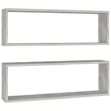 Mensole a muro vidaXL, 2 pezzi, grigio, colore cemento, materiale a base di legno - Multicolore - Visualizzare 2