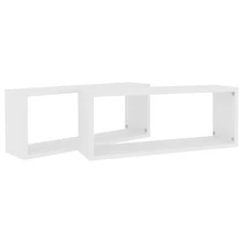 vidaXL Wandregale 2 Stück Weiß 60x15x23 cm Holzwerkstoff - Verschiedenfarbig - Übersicht 8