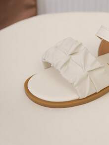 儿童时尚夏季平底凉鞋，一体式设计，新款，时尚，优雅，简约，美观 - 米色 - 查看 7