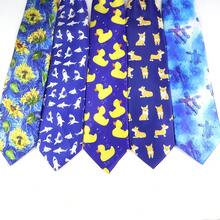 1 Unique Printed Tie Cat Dinosaur Duck Burger Turtle Duck Dog Flower Fun Tie, School Daily, Party, Work Tie