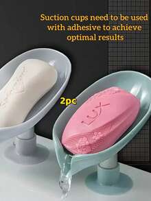 1 pieza Plato de jabón con forma de hoja con ventosa. Plato de jabón con forma de hoja con orificio de drenaje. Plato de jabón con ventosa, antideslizante, adecuado para ducha, baño, fregadero de cocina, accesorios de baño, decoración de baño del hogar, almacenamiento y organización del baño, decoración de otoño, decoración de vuelta al colegio, Navidad, regalo de Acción de Gracias (color aleatorio)