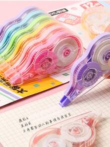 8m High-Quality Correction Tape, Suitable For Correcting Errors, Office Supplies, School Supplies, Household Items, Back To School Gifts, School & Office Stationery, Student Supplies, Random Color 1/2pcs - Multicolor - View 8