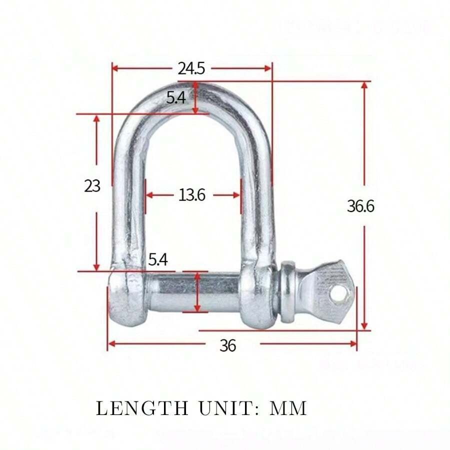 10pcs Heavy Duty M6 Stainless Steel D-Ring Carabiners - 304 Steel D-Shape Spring Clips, Suitable For Rigging, Vehicle Rescue, Towing, Lashing, Hanging, Multi-Purpose Hardware - Silver - View 1