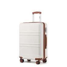 20 24 28 32 Inch Suitcase ABS PC Hard Shell Luggage Carry On Cabin Check In XL Extra Large Lightweight Spinner Wheels TSA Lock 3 Piece Set Travel - Milky - View 16
