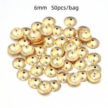 50/100pcs/Pack Stainless Steel Round Sequins Setting, 3-8mm Diameter, Hole Sequins Cap Spacer Sequins, DIY Jewelry Making Accessories