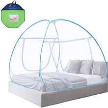 BREEZEE Mosquitero para Cama Matrimonial o Camping, con Medidas 200 x 180 cm, 50D de Grosor, 2 Puertas, Tela Mosquitera, Resistente, Flexible, Transpirable, Ligera, Compatible con Recubrimientos(Blanco) - Multicolor - Ver 2