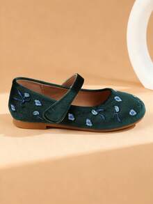 女童绿色公寓平底鞋，幼儿女童平底鞋，儿童绿色鞋 - 綠色 - 查看 7